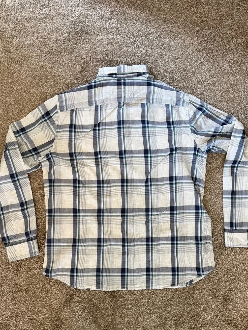 Banana Republic Navy & Gray Plaid Long-Sleeve Button-Down Shirt